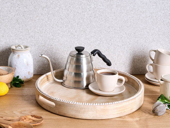 Beliani - DAMANHUR - Dienblad - Lichtbruin - Mangohout