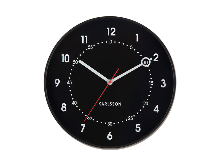 Karlsson - Wandklok Fresco - Zwart- Ø31,5cm