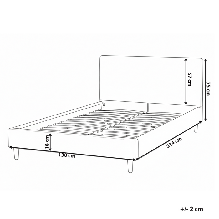 Beliani - FITOU - Bedframe hoes - Zwart - 120 x 200 cm - Polyester