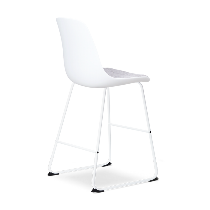 Nolon Nino-Liv Barkruk Wit - Lichtgrijs Kussen - Wit Frame - 65cm