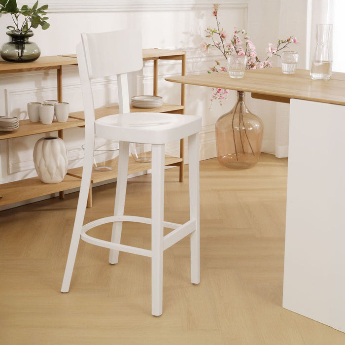 Fameg Felix houten barkruk wit - 75 cm