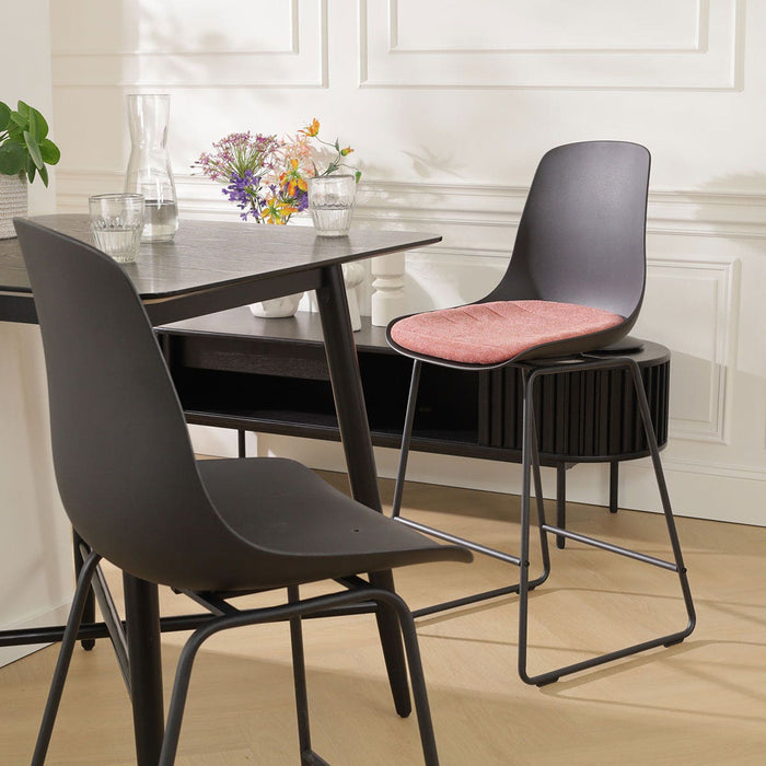 Nolon Nino-Liv Barkruk Zwart - Terracotta Kussen - Zwart Frame - 65cm