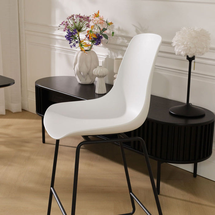 Nolon Nino-Pip Barkruk Wit - Kunststof - Zwart Onderstel - 65 cm