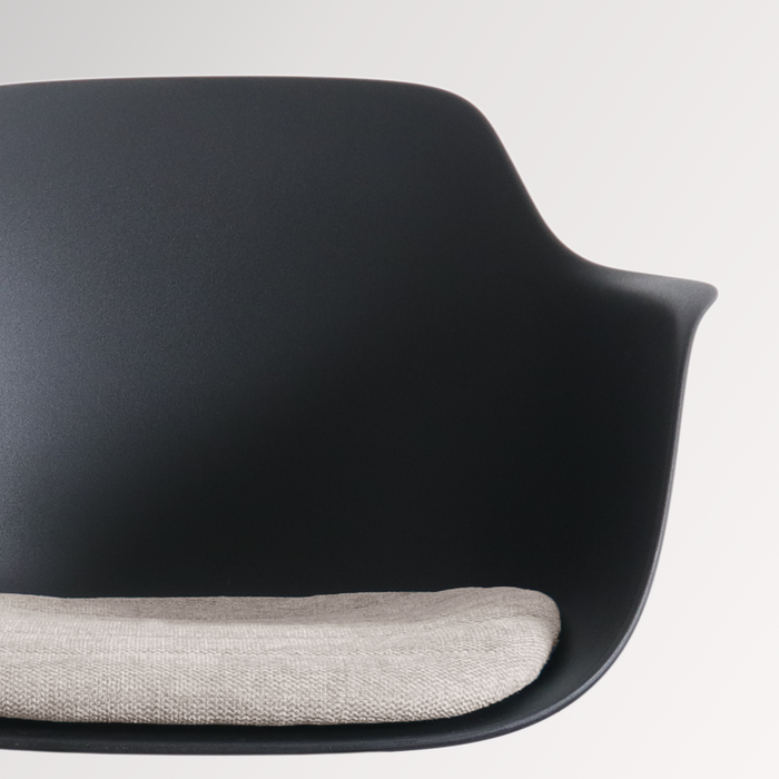 Nolon Nino-Liz Barkruk Zwart - Beige Kussen - Zwart Frame - 75 cm