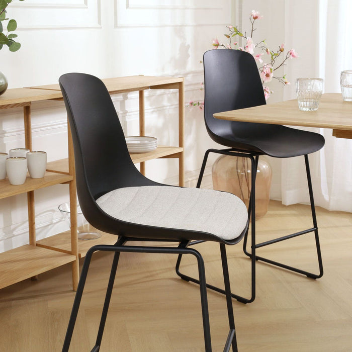 Nolon Nino-Liv Barkruk Zwart - Beige Kussen - Zwart Frame - 75 cm