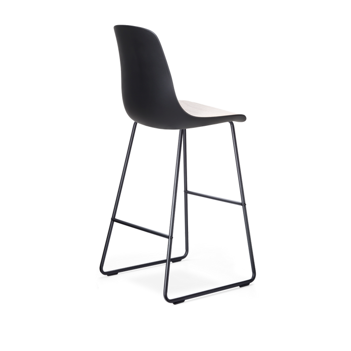 Nolon Nino-Liv Barkruk Zwart - Beige Kussen - Zwart Frame - 75 cm