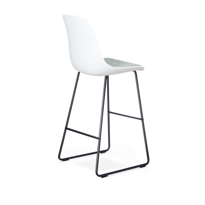 Nolon Nino-Liv Barkruk Wit - Zacht Groen Kussen - Zwart Frame - 75 cm