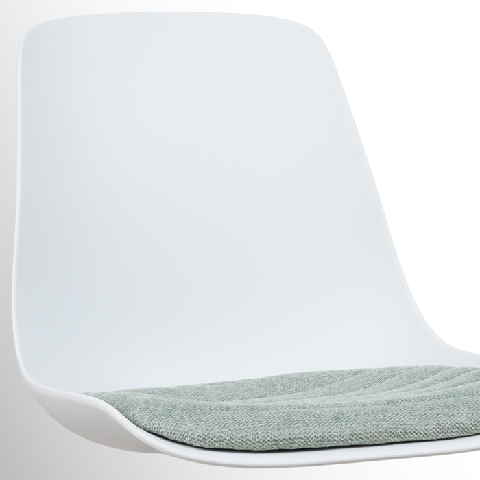 Nolon Nino-Liv Barkruk Wit - Zacht Groen Kussen - Zwart Frame - 75 cm