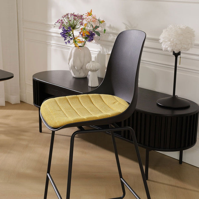 Nolon Nino-Liv Barkruk Zwart - Okergeel Kussen - Zwart Frame - 65cm