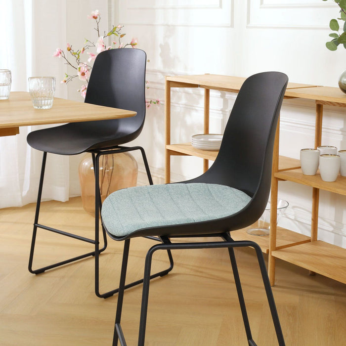 Nolon Nino-Liv Barkruk Zwart - Zacht Groen Kussen - Zwart Frame - 65cm