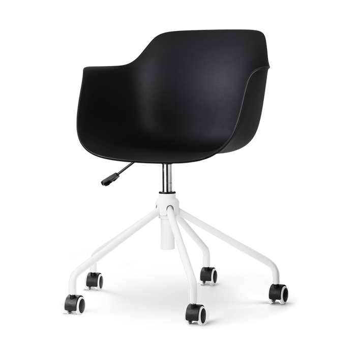 Nolon Nout-Puk Bureaustoel Zwart - met Armleuning - Wit Onderstel