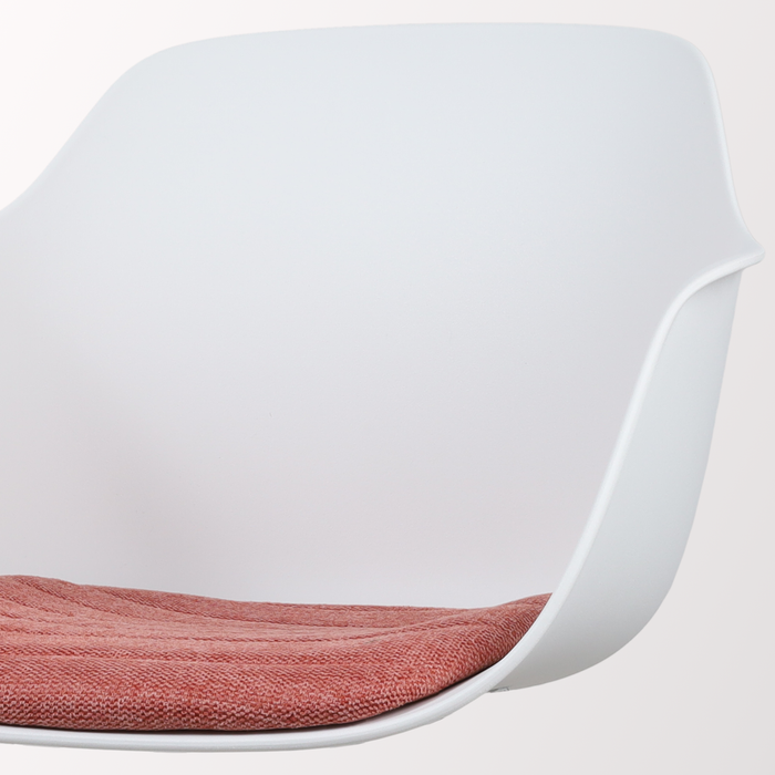 Nolon Nout-Liz Bureaustoel Wit - Terracotta Kussen - Wit Onderstel