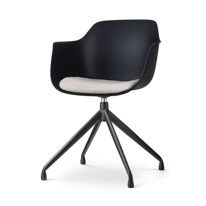 Nolon Nola-Liz Eetkamerstoel Zwart - Beige - Draaibaar - Zwart