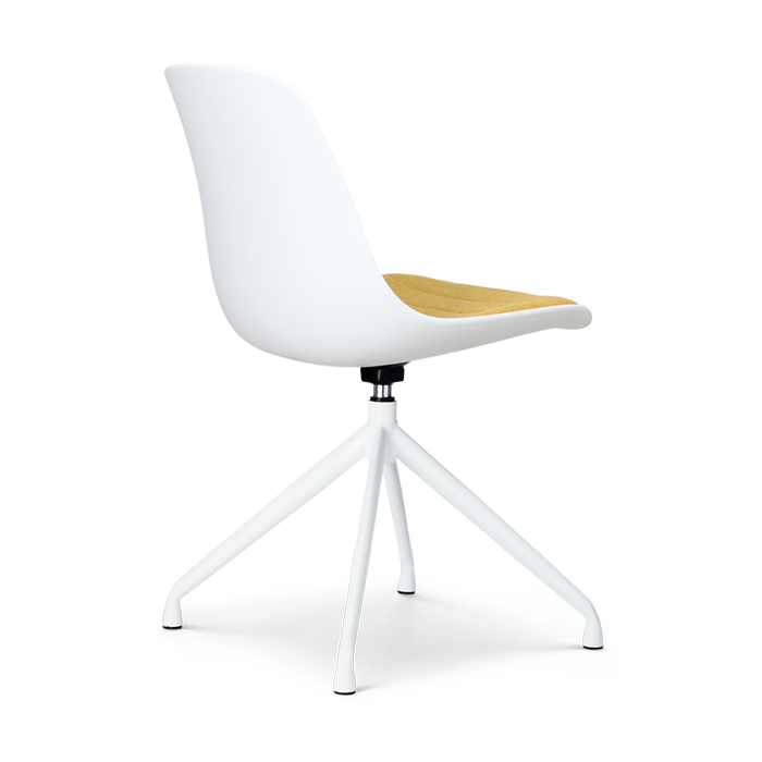 Nolon Nola-Liv Eetkamerstoel Wit - Okergeel - Draaibaar - Wit