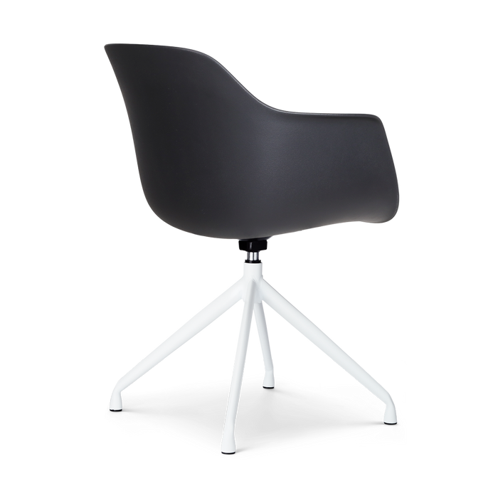 Nolon Nola-Liz Eetkamerstoel Zwart - Lichtgrijs - Draaibaar - Wit