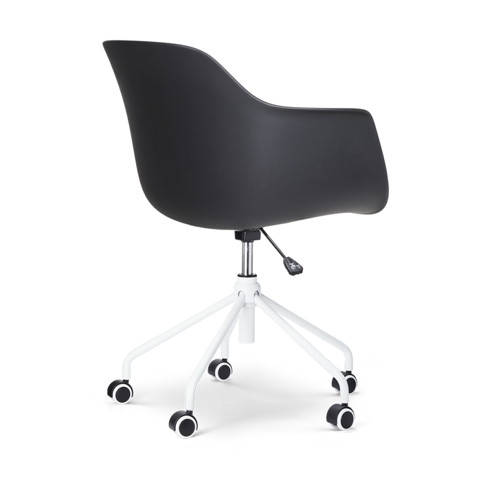 Nolon Nout-Liz Bureaustoel Zwart - Lichtgrijs Kussen - Wit Onderstel