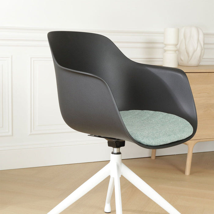 Nolon Nola-Liz Eetkamerstoel Zwart - Zacht Groen - Draaibaar - Wit