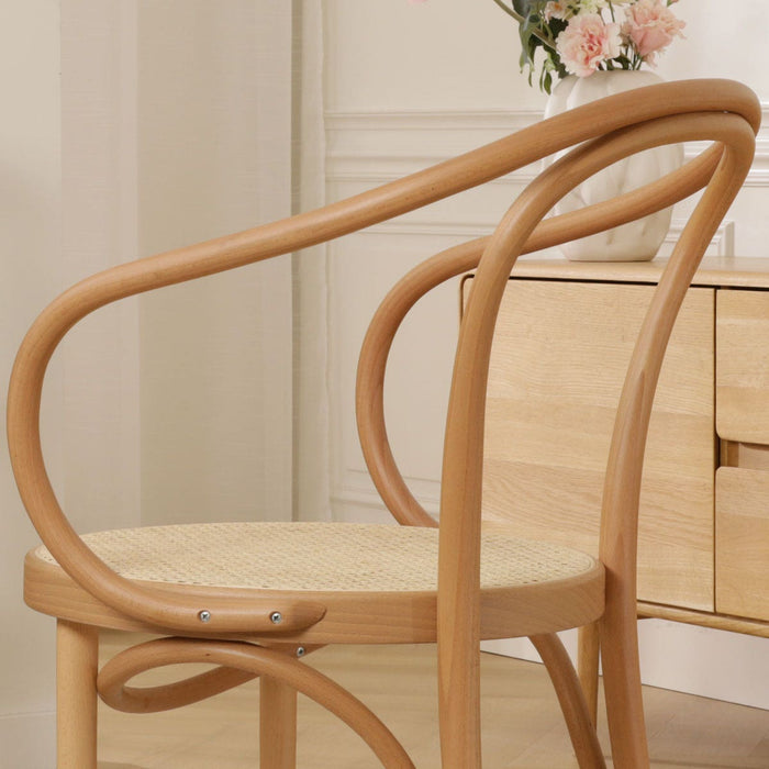 Fameg Venice No. 9 Eetkamerstoel Naturel - Armleuning - Rotan Zitting