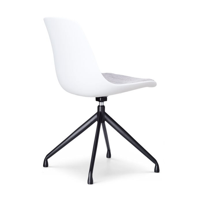 Nolon Nola-Liv Eetkamerstoel Wit - Lichtgrijs - Draaibaar - Zwart