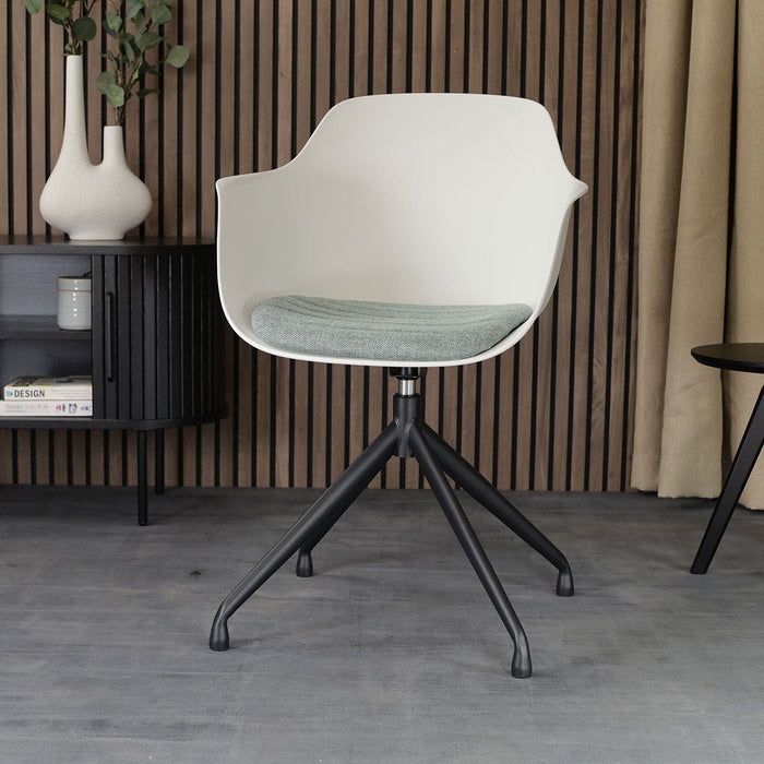 Nolon Nola-Liz Eetkamerstoel Wit - Zacht Groen - Draaibaar - Zwart