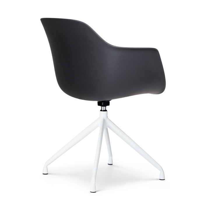 Nolon Nola-Liz Eetkamerstoel Zwart - Lichtgrijs - Draaibaar - Wit