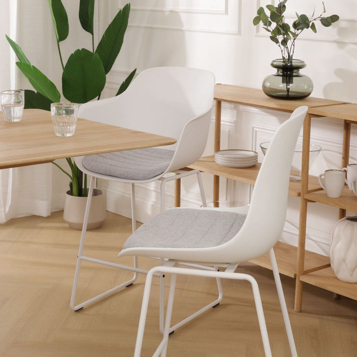 Nolon Nino-Liv Barkruk Wit - Lichtgrijs Kussen - Wit Frame - 65cm