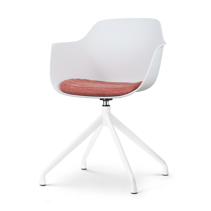 Nolon Nola-Liz Eetkamerstoel Wit - Terracotta - Draaibaar - Wit