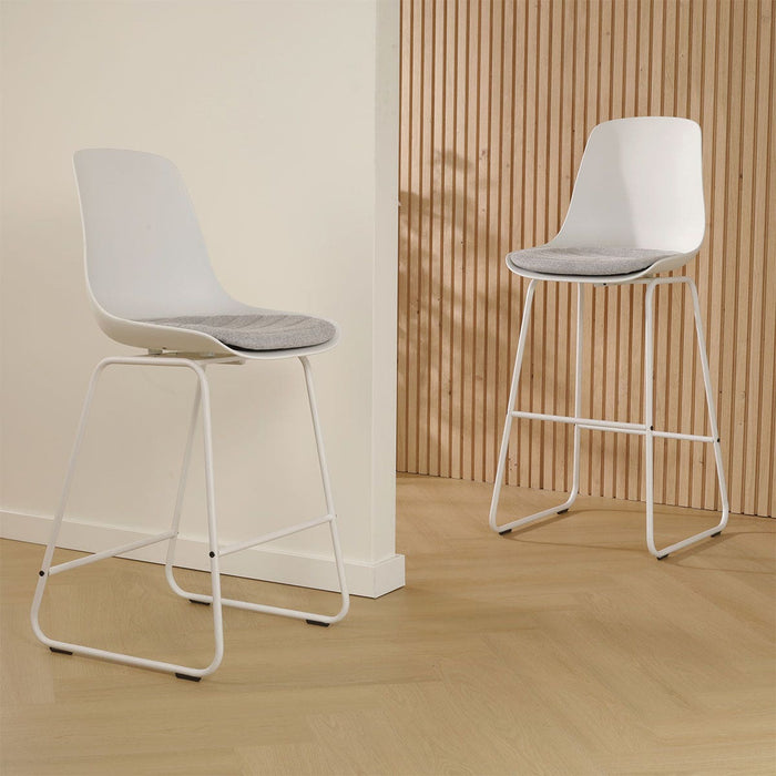 Nolon Nino-Liv Barkruk Wit - Lichtgrijs Kussen - Wit Frame - 65cm