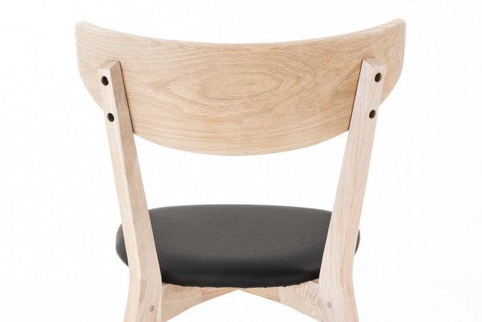 Rowico Home Ami Eikenhouten Eetkamerstoel Whitewash - Zwart Zitkussen