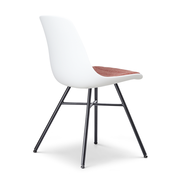 Nolon Noa-Liv Eetkamerstoel Wit - Terracotta Kussen - Zwart Onderstel