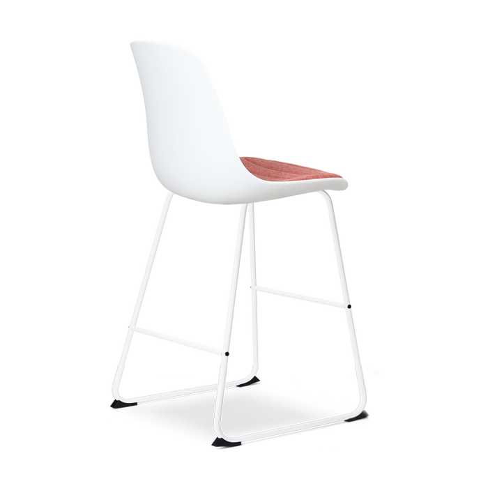 Nolon Nino-Liv Barkruk Wit - Terracotta Kussen - Wit Frame - 65cm