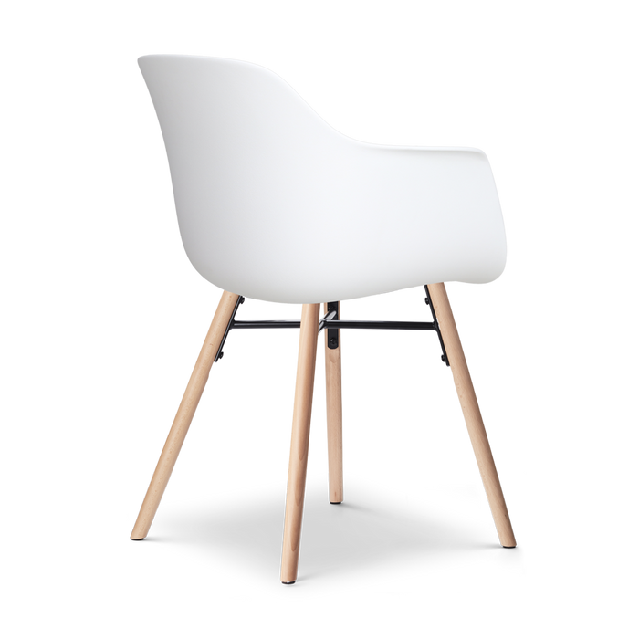 Nolon Nena-Liz Eetkamerstoel Wit - Armleuning - Beige Kussen