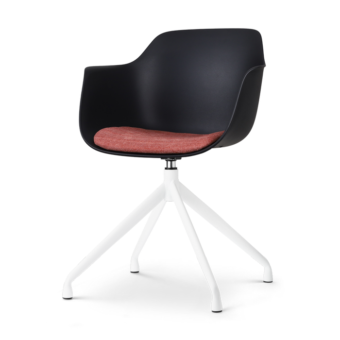 Nolon Nola-Liz Eetkamerstoel Zwart - Terracotta - Draaibaar - Wit
