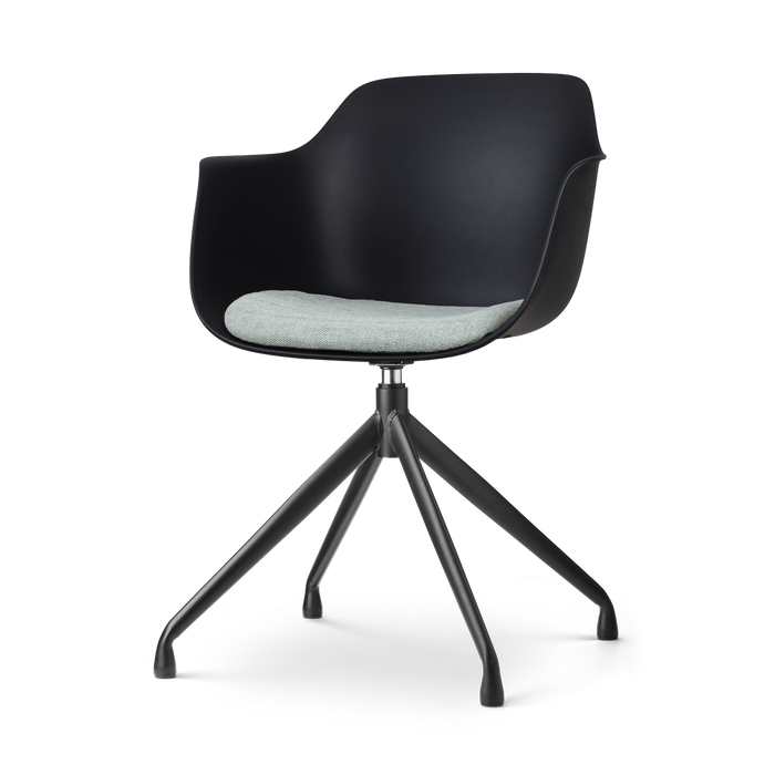 Nolon Nola-Liz Eetkamerstoel Zwart - Zacht Groen - Draaibaar - Zwart