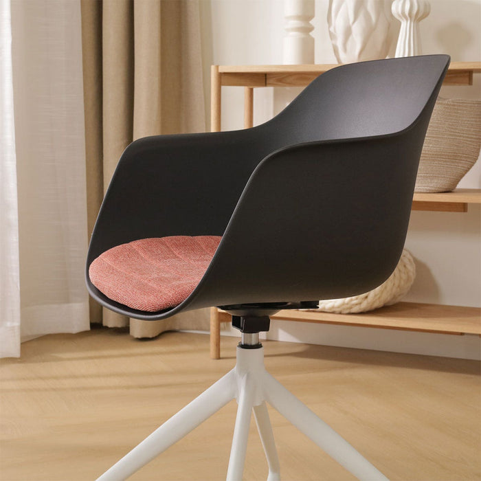 Nolon Nola-Liz Eetkamerstoel Zwart - Terracotta - Draaibaar - Wit