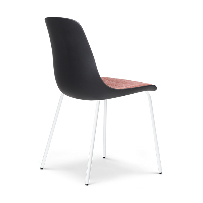 Nolon Nora-Liv Eetkamerstoel Zwart - Terracotta Kussen - Witte Poten