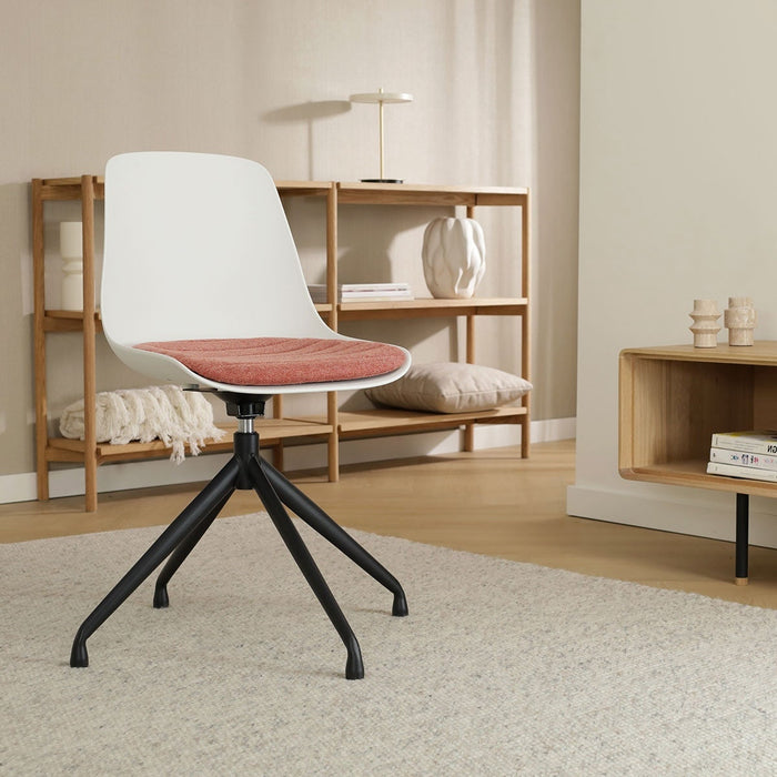 Nolon Nola-Liv Eetkamerstoel Wit - Terracotta - Draaibaar - Zwart