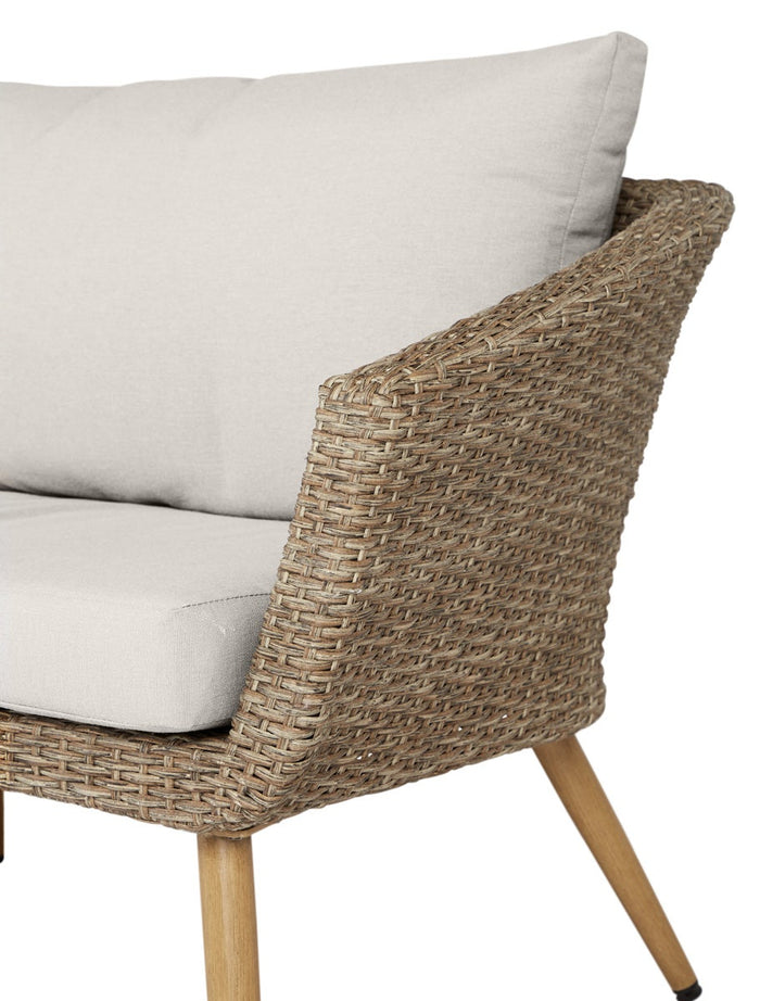 Lisomme Fien rotan tuinbank zand - Met zitkussens