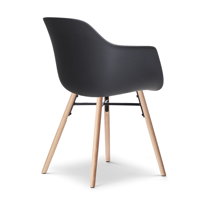 Nolon Nena-Liz Eetkamerstoel Zwart - Armleuning - Beige Kussen