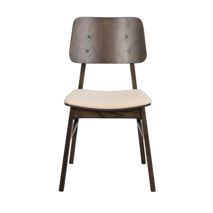 Rowico Home Nagano Houten Eetkamerstoel Bruin - Met Beige Zitkussen