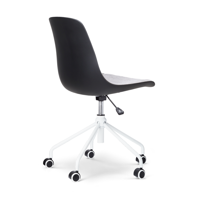 Nolon Nout-Liv Bureaustoel Zwart - Lichtgrijs Kussen - Wit Onderstel