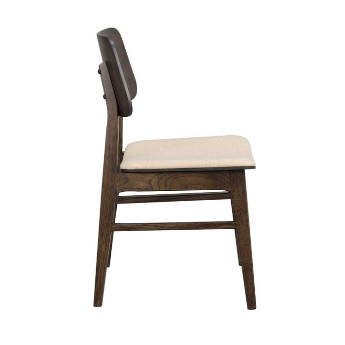 Rowico Home Nagano Houten Eetkamerstoel Bruin - Met Beige Zitkussen