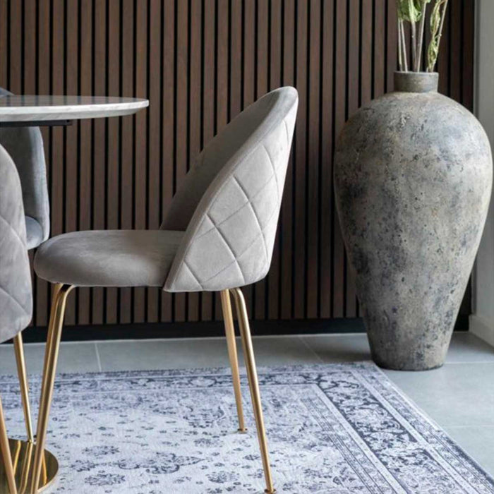 Artichok Aniek Eetkamerstoel Velvet Grijs - Gouden Poten