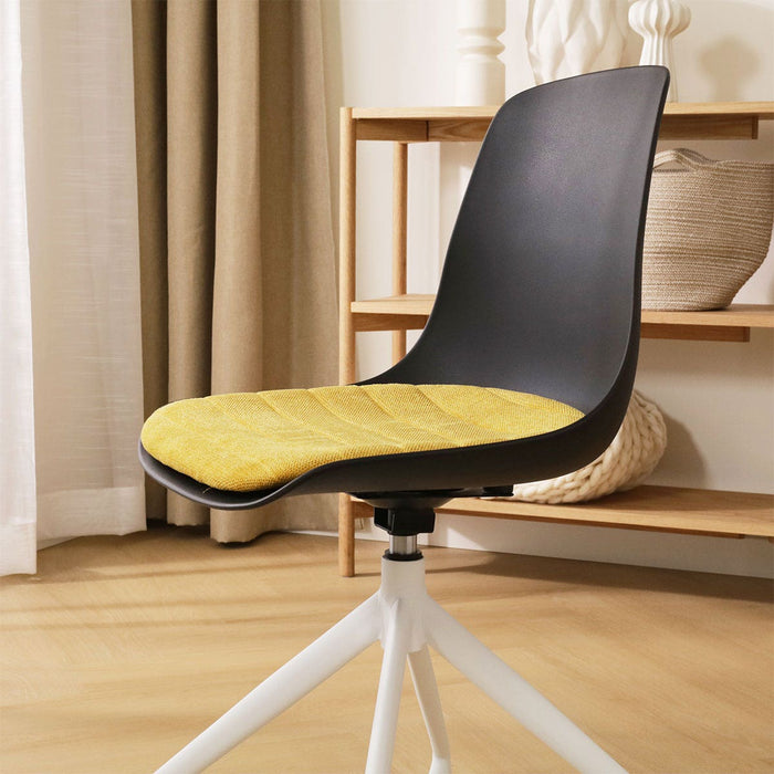 Nolon Nola-Liv Eetkamerstoel Zwart - Okergeel - Draaibaar - Wit