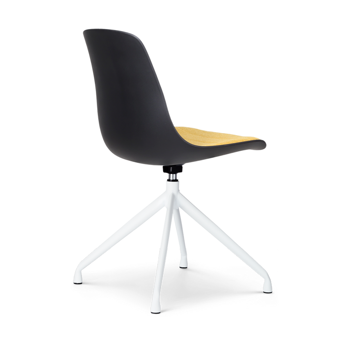Nolon Nola-Liv Eetkamerstoel Zwart - Okergeel - Draaibaar - Wit