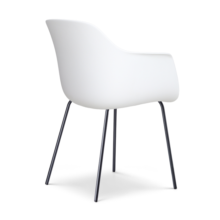 Nolon Nora-Liz Eetkamerstoel Wit - Okergeel Kussen - Zwarte Poten