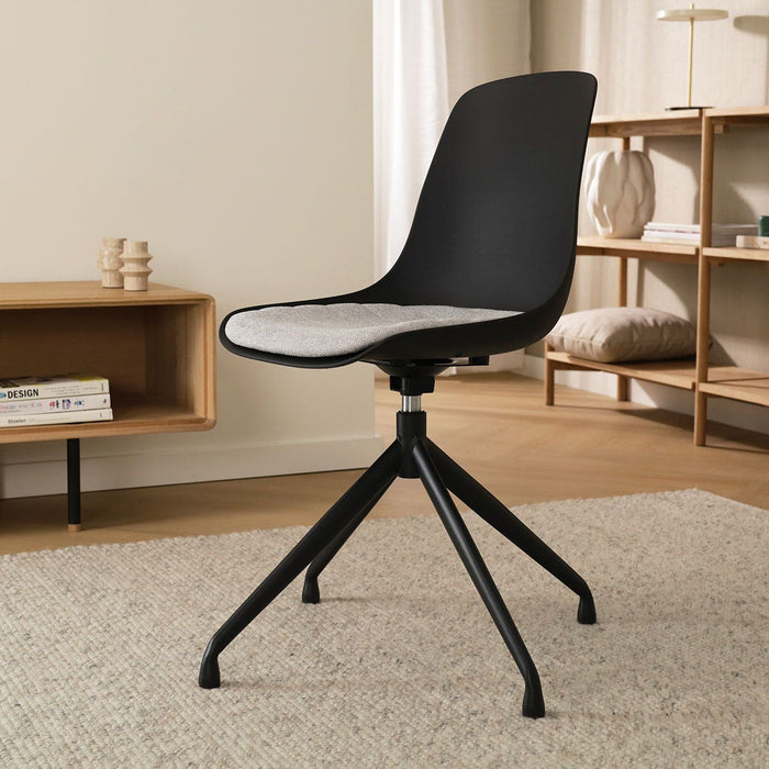 Nolon Nola-Liv Eetkamerstoel Zwart - Lichtgrijs - Draaibaar - Zwart