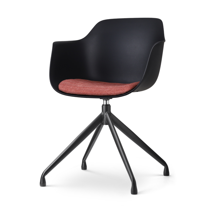 Nolon Nola-Liz Eetkamerstoel Zwart - Terracotta - Draaibaar - Zwart