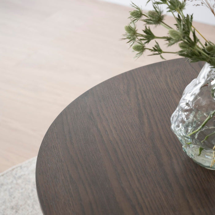 Rowico Yumi Ronde Salontafel - Ø90 X H48 Cm - Donkerbruin Hout