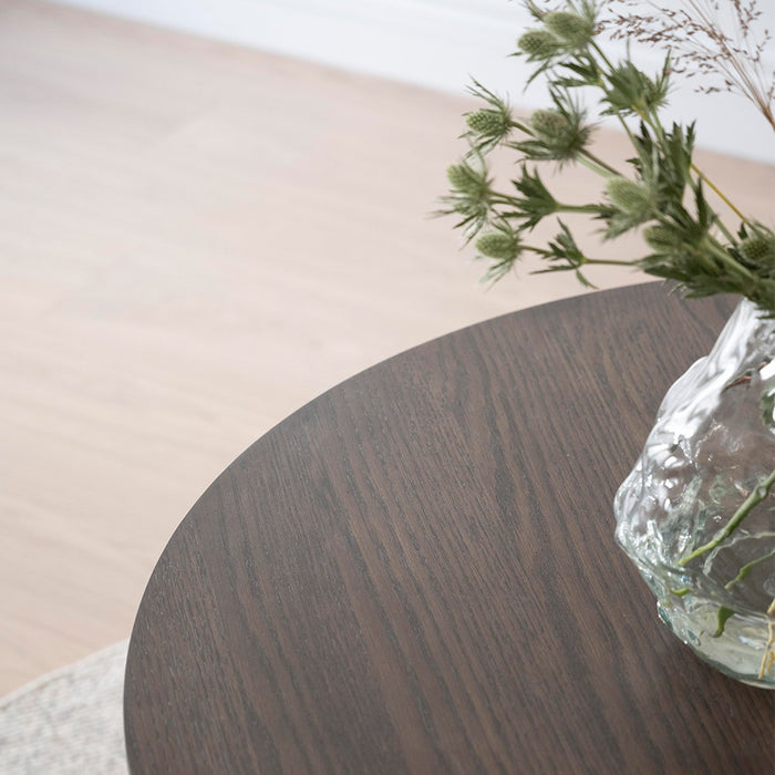 Rowico Yumi Ronde Salontafel - Ø90 X H48 Cm - Donkerbruin Hout